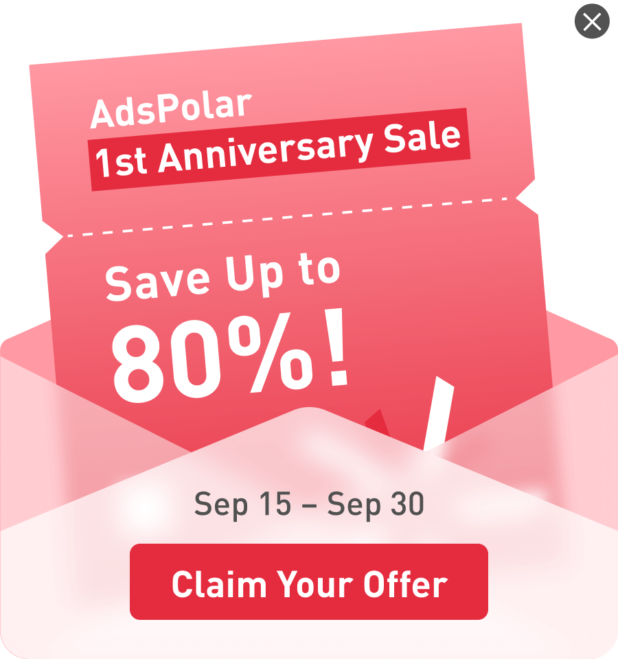 AdsPolar 1st Anniversary Sale, Save Up to 80%